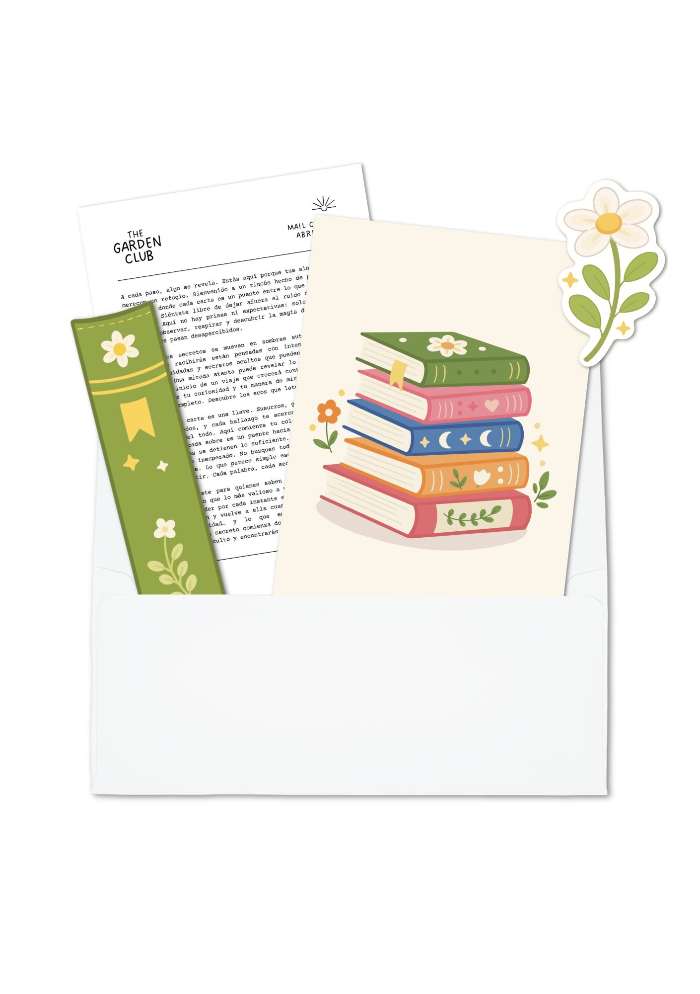 Primera edición de producto Abril Mail Club, de The Garden Club, mostrando artículos y productos incluidos